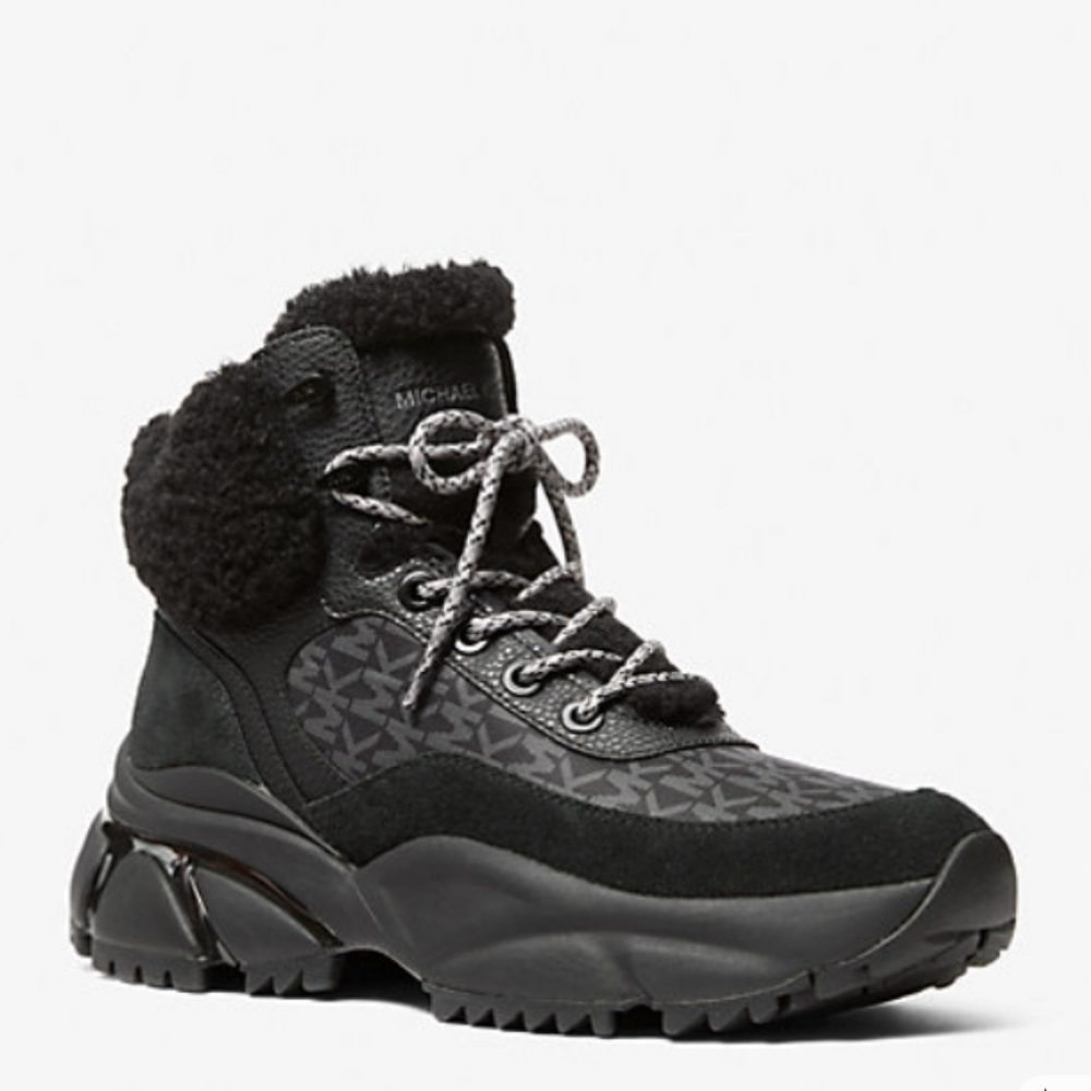 Michael Kors Black Patterned High-Top Boots